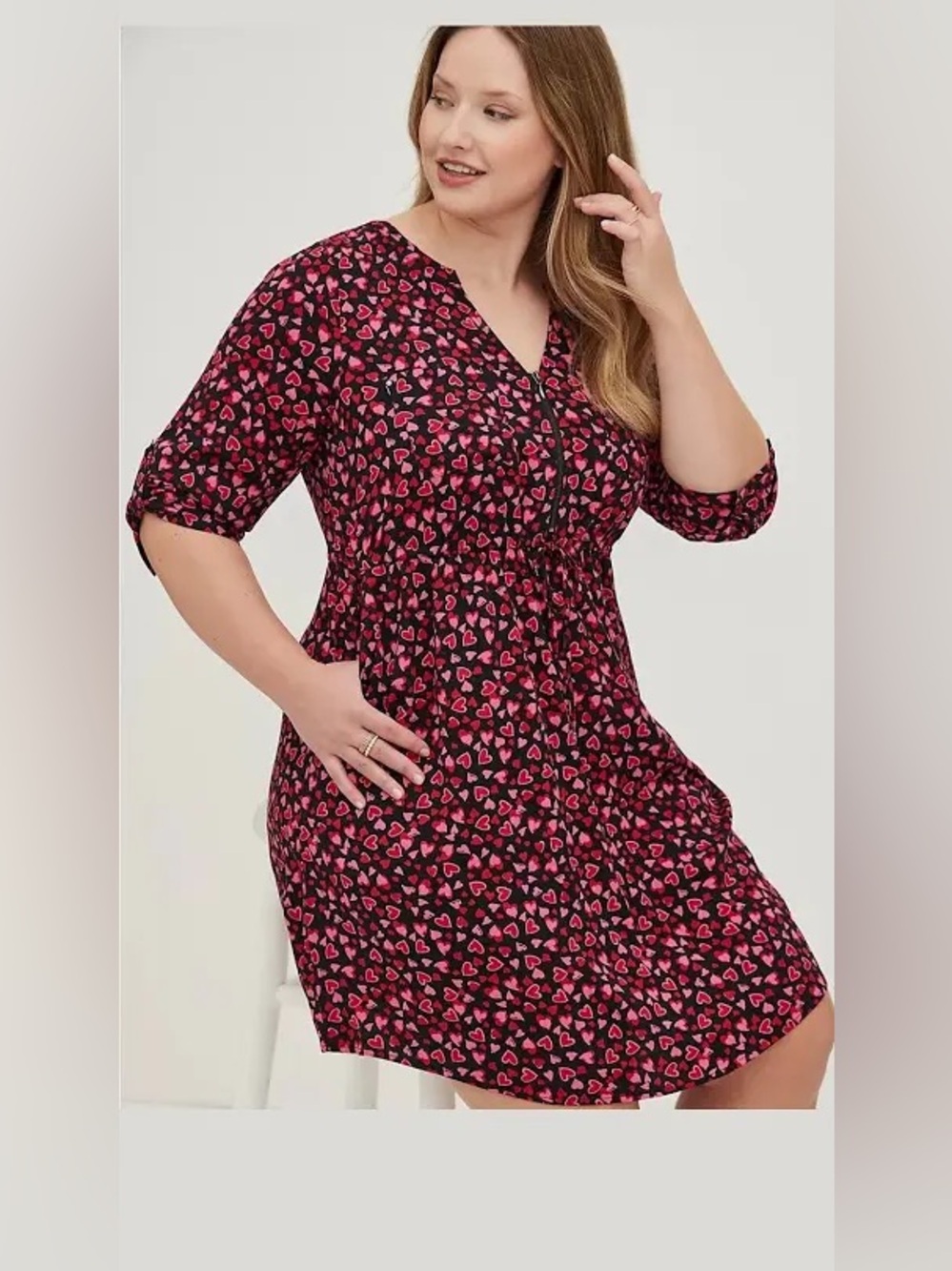 NWT Torrid LCAS BLK HRTS STRCH CHLLS LS SHR    DRESS SIZE 5X